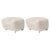 White Set of Moonlight Natural Oak Sheepskin the Tired Man Footstools by Lassen For Sale - Image 8 of 8
