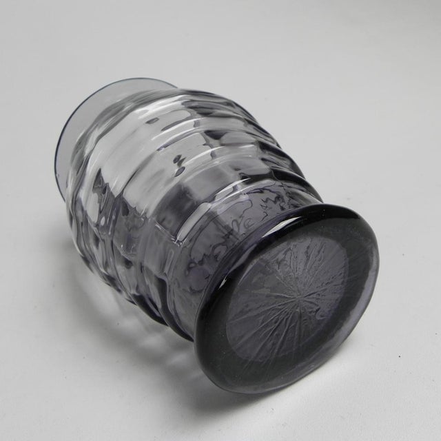 Glass Art Deco Vase with Twisted Vertical Bands, 1930s For Sale - Image 7 of 10