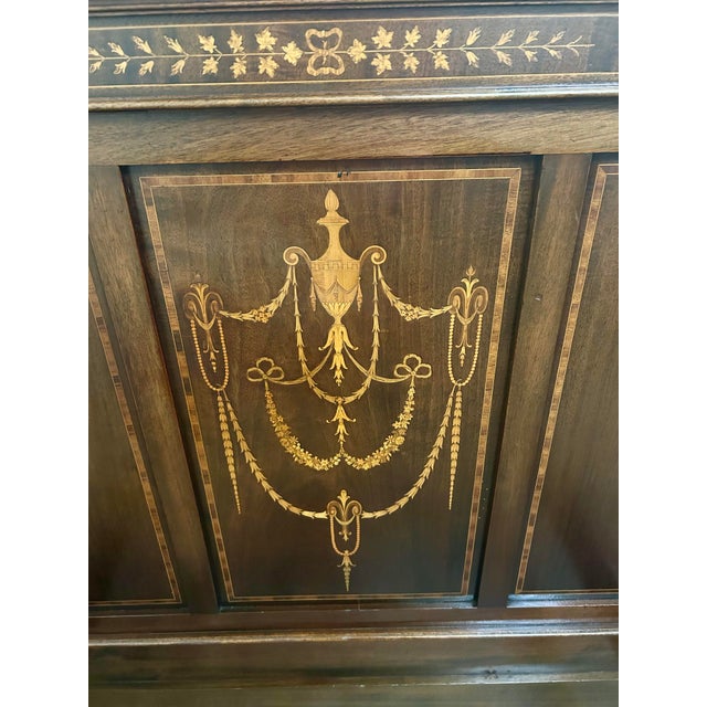 Extra Long, Victorian/Napoleon III Era Twin Bed, Headboard, Footboard and Side Rails, Marquetry Inlay, Walnut, C1870’s For Sale - Image 4 of 12