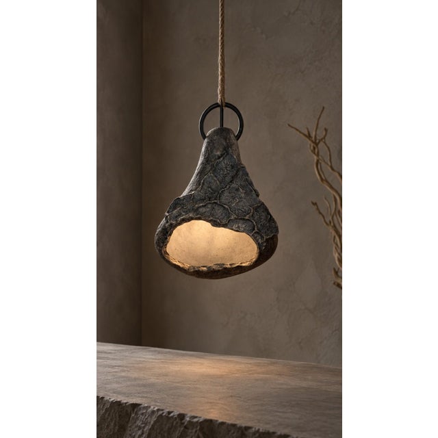 2020s Ember Stone ,Sculptural Coral-Inspired Pendant Lamp For Sale - Image 5 of 5