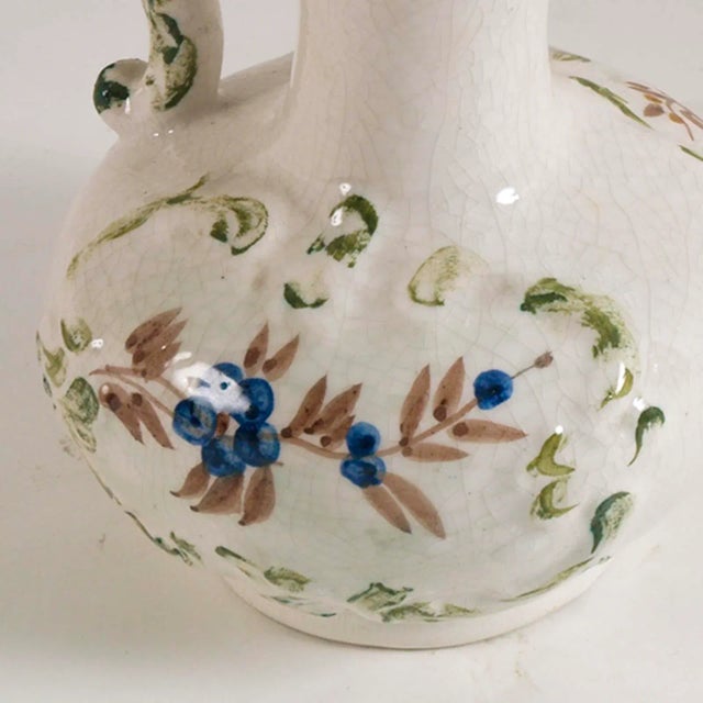 Antique Floral Hand-Decorated Ceramic Jug For Sale - Image 3 of 7