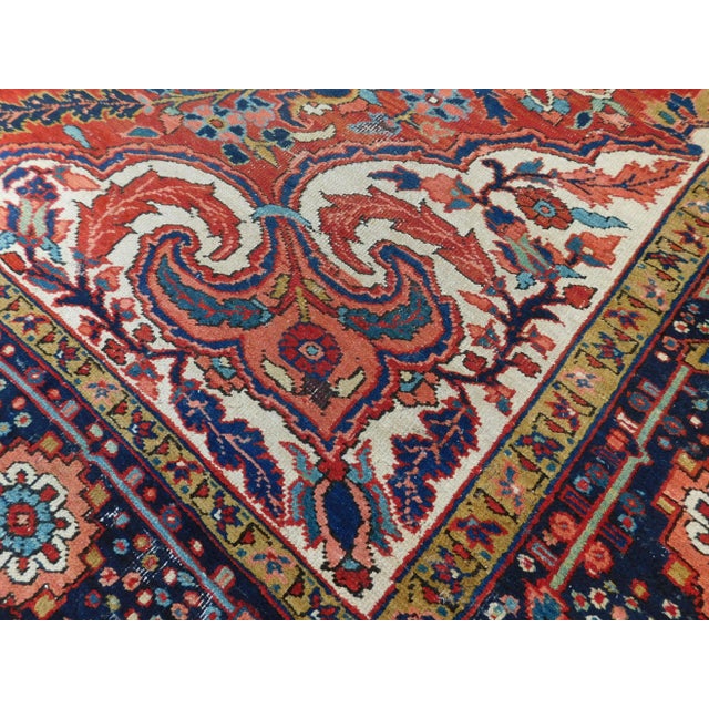 Antique Persian Heriz Rug 11'x 8'3" For Sale In Los Angeles - Image 6 of 13