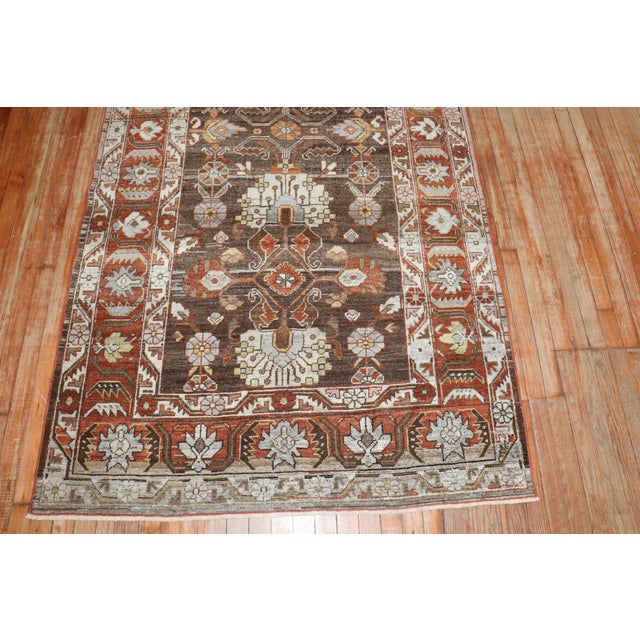 an early 20th Century Persian Malayer brown Runner Details rug no. j3732 size 4' 6" x 10' 11" (137 x 333 cm)