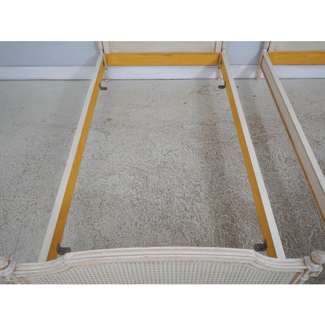 Pair of Louis XVI Cane Twin Beds For Sale In Philadelphia - Image 6 of 14