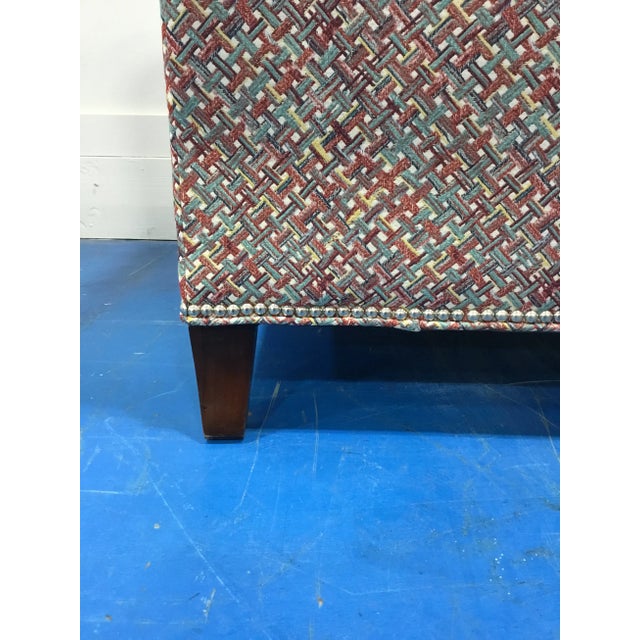 Red Motion Craft for Sherrill Furniture Modern Abstract Print Recliner For Sale - Image 8 of 9