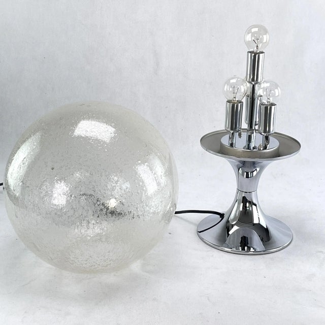 Glass Ball Table Lamp from Doria Leuchten Germany, 1960s For Sale - Image 3 of 9