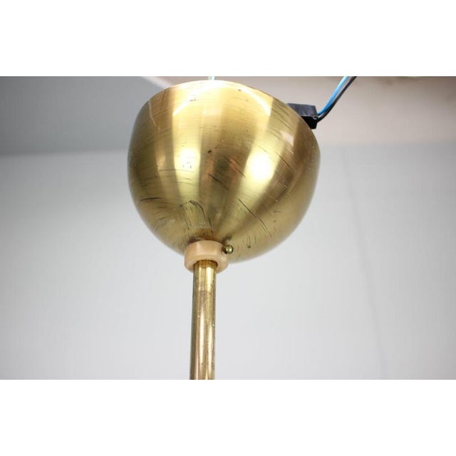 Goldenrod Vintage UFO Pendant Lamp by Josef Hůrka for Napako, Czechoslovakia, 1930s For Sale - Image 8 of 15