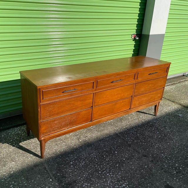 Dixie MidCentury Modern 9 Drawer Triple Dresser Chairish