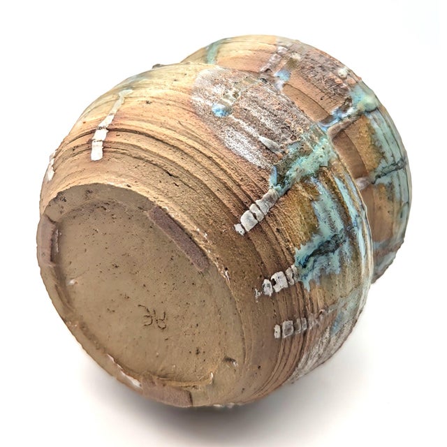 Mid-Century Modern Mid 20th Century Drip-Glazed Raku Stoneware Vase For Sale - Image 3 of 10