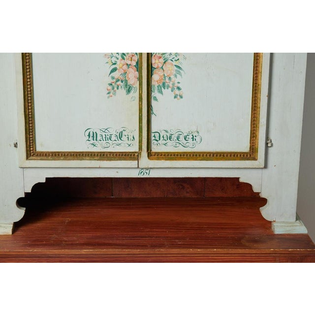 Antique Northern Swedish Tall Pine Rococo Country Cabinet For Sale - Image 14 of 18