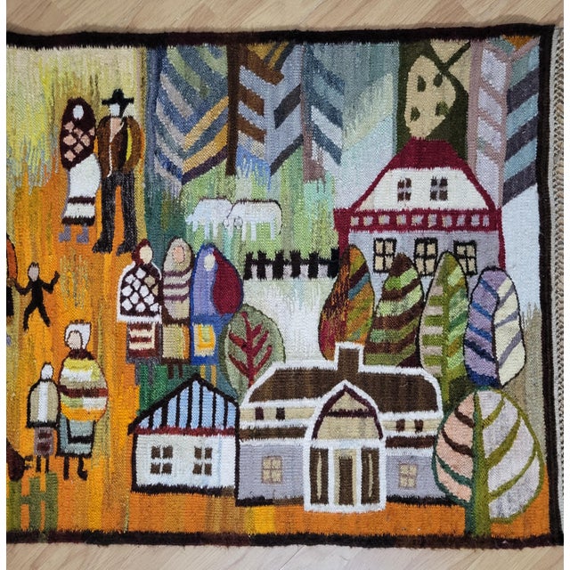 1970s Polish Handwoven Tapestry in Wool, 1970s For Sale - Image 5 of 6