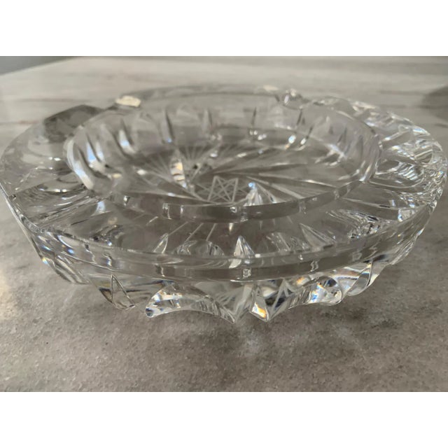 White 1960's Mid-Century Modern Bohemia Crystal Ashtray, Czechoslovakia For Sale - Image 8 of 13