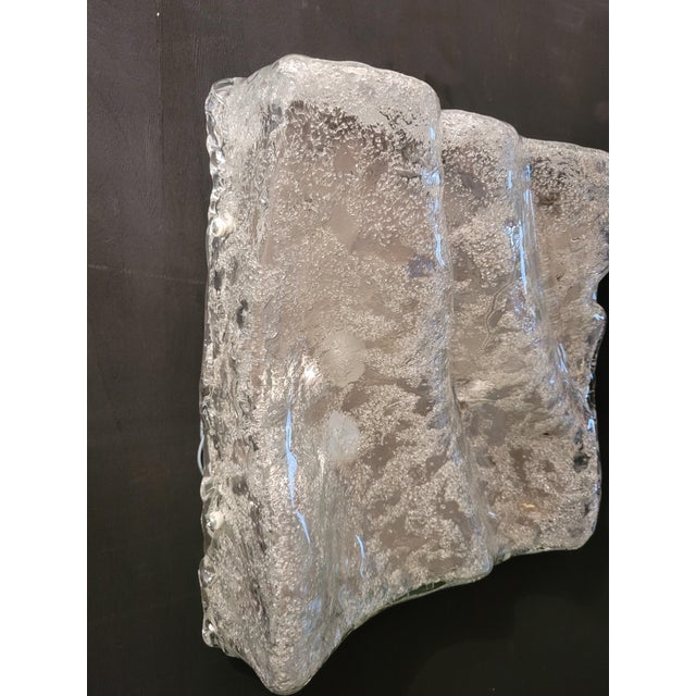 Large Murano Glass Ghiaccio Wall Light from Maestri Di Murano, Italy, 1970s For Sale - Image 9 of 15