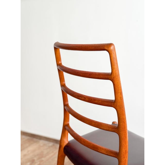 Wood Model 82 Embassy Chair in Teak and Leather by Niels Otto Møller for J.L. Moller For Sale - Image 7 of 16