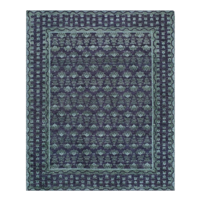 Azule Handmade Rug Forest Green 8x10 For Sale
