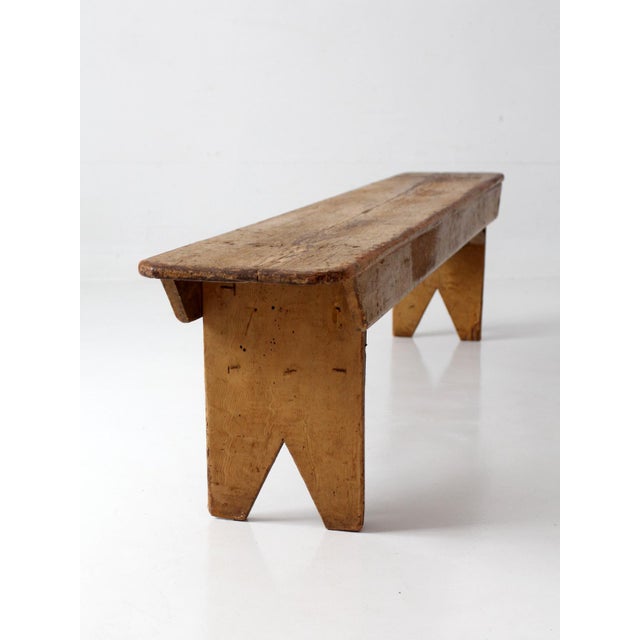 Antique Primitive Farmhouse Bench For Sale - Image 14 of 18
