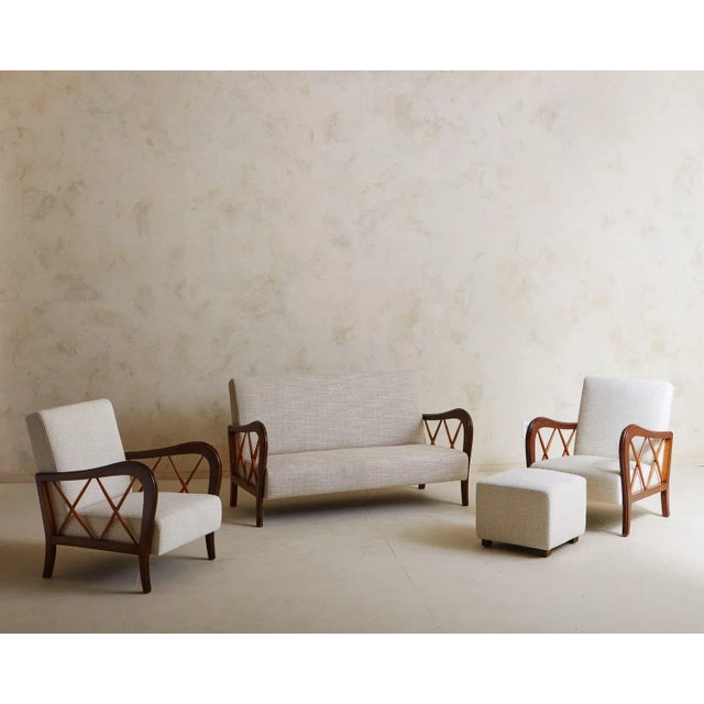 Italian Maple Settee in the Style of Paolo Buffa, Italy 20th Century For Sale - Image 3 of 12