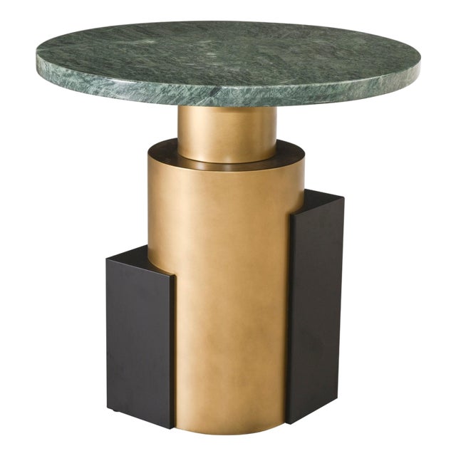 Jojo 30" Modern Green Marble Bistro Table-Contract Grade For Sale