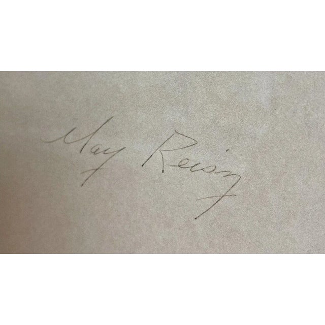 Cast Paper Monoprint Purple Mod Geometric Signed May Reisz 1970s 1980s Framed For Sale In West Palm - Image 6 of 6