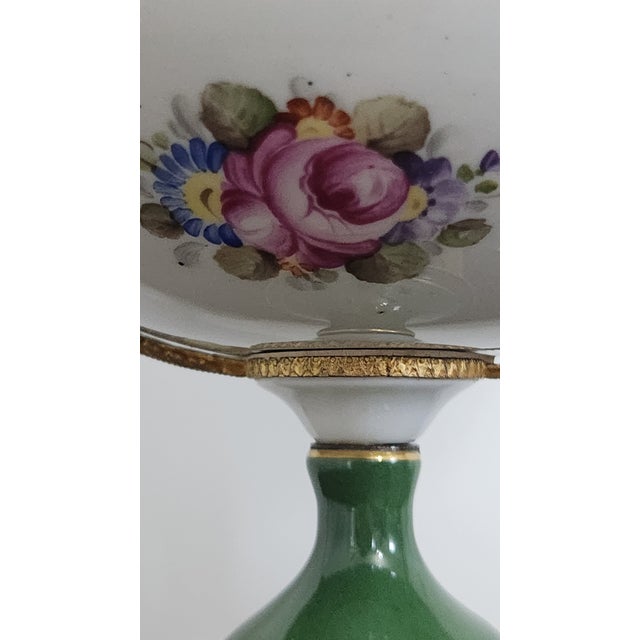 Metal Mid-20th Century French P. Limoges Hand-Painted Porcelain & Gilt-Metal Pedestal Centerpiece Bowl For Sale - Image 7 of 18