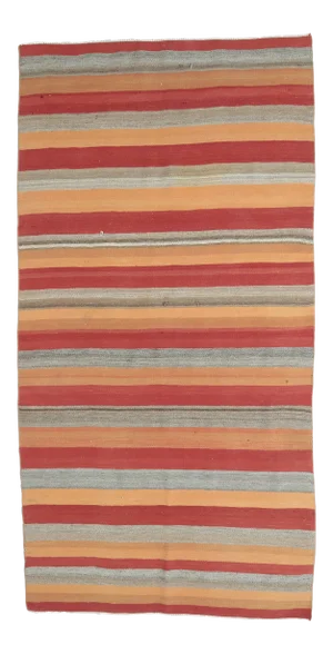 Vintage Turkish Handwoven Flatweave Wool Kilim Rug