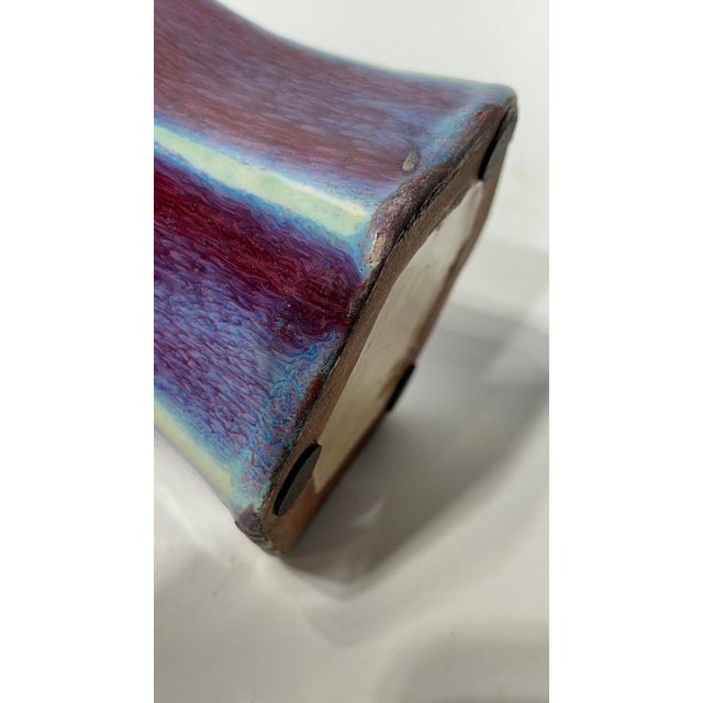 Ceramic Mid 20th Century Violet Flambe Glazed Ceramic Vases- a Pair For Sale - Image 7 of 8