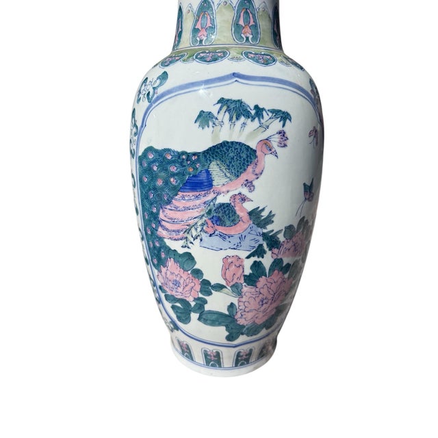 Vintage, Chinoiserie, 25” Tall Floor Vases For Sale - Image 9 of 12