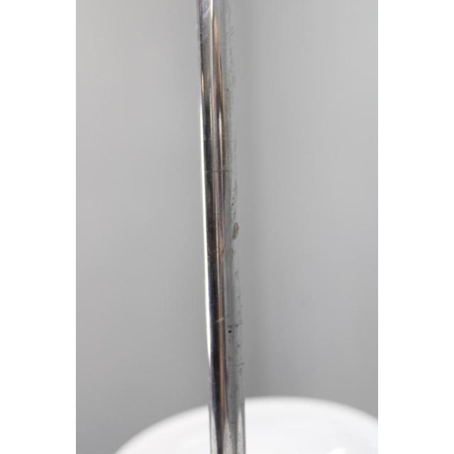 Mid-Century Chrome Chandelier with Milk-Glass Disc Shades, Former Czechoslovakia, 1950s For Sale - Image 12 of 16