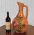 - Original Tonala Mexican Pottery Pitcher - Stands 18" - Attractive Bloated Hull with Heavily Decorated Floral Motif -...