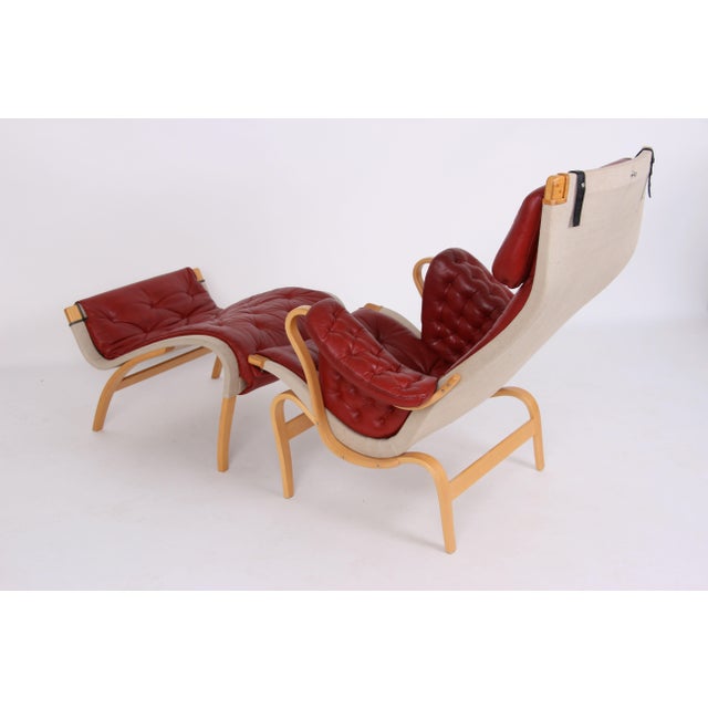 Set of Pernilla Lounge Chair and Ottoman by Bruno Mathsson for Dux, 1970s For Sale - Image 9 of 14