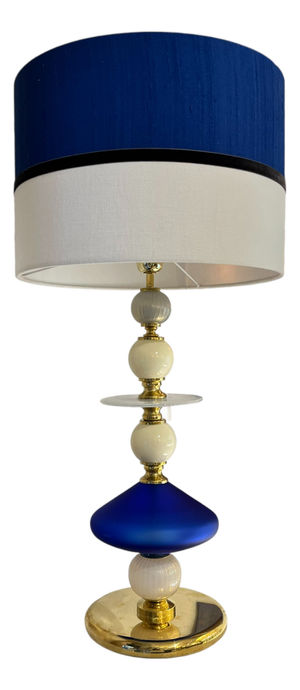Blue and White Murano Glass Lamp by Gino Cenedese, 1970