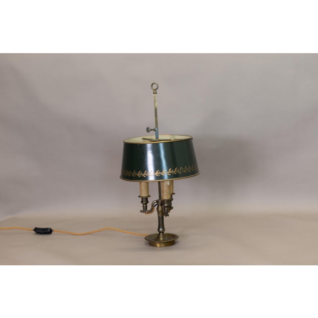 Rewired three light desk lamp with rise and fall original metal shade. Circa 1950. UK Plug (up to 250V).The wiring of this...