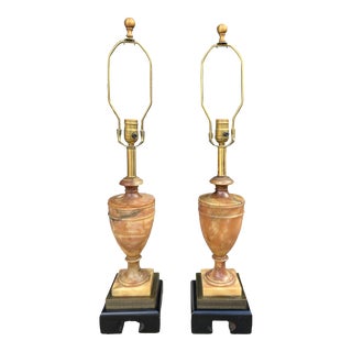 Vintage Marble Table Lamps - a Pair For Sale