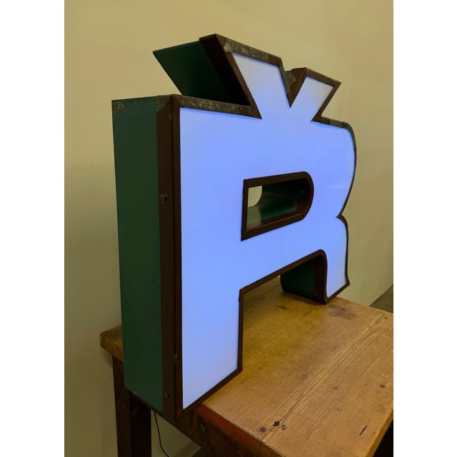 Large Vintage Illuminated Advertising Letter Ř, 1960s For Sale - Image 14 of 18