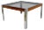 Mid-Century Italian Chrome Metal and Leather Dining Table, 1970s For Sale