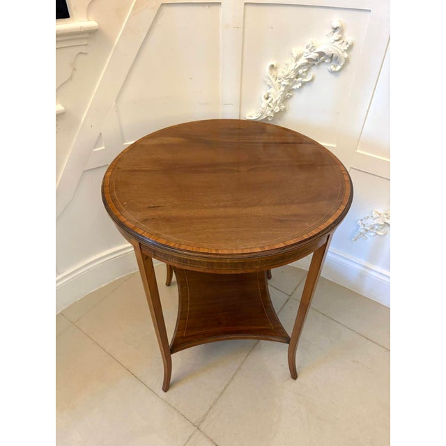 Antique Edwardian Mahogany Lamp Table, 1900s For Sale - Image 3 of 9