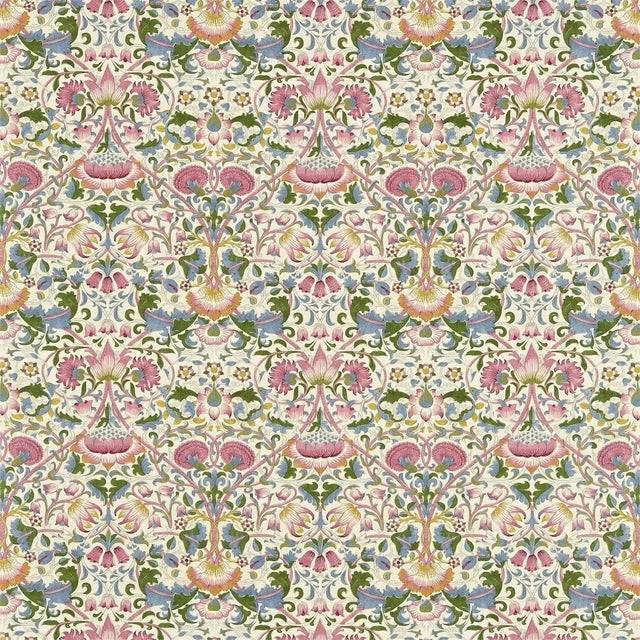 Quintessentially Morris scrolling flowers and foliage cover this 100% cotton upholstery fabric design from 1883....