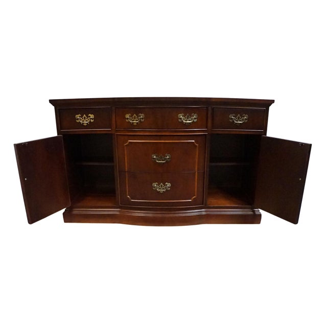 Bernhardt Furniture Solid Mahogany Traditional Colonial Revival 51" Serpentine Buffet 238-110 For Sale In Kansas City - Image 6 of 15