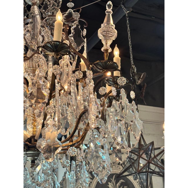 Transparent 19th Century French Louis XV Style Crystal Chandelier For Sale - Image 8 of 10