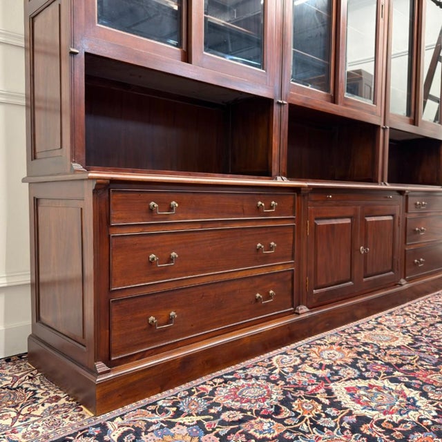 Wood Classic English Library Cabinet Bookcase For Sale - Image 7 of 18