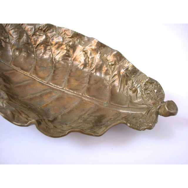 Vintage Brass Tobacco Leaf Tray Chairish