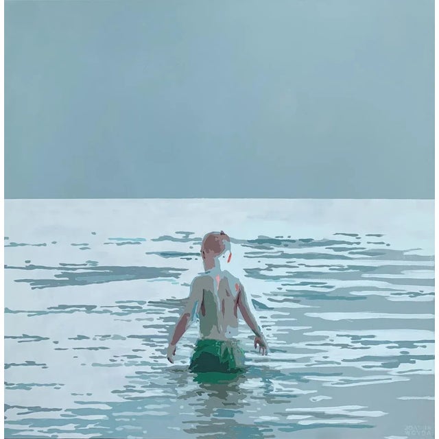 Joanna Woyda, The Beach: In the Water, 2024, Acrylic on Canvas For Sale - Image 4 of 4