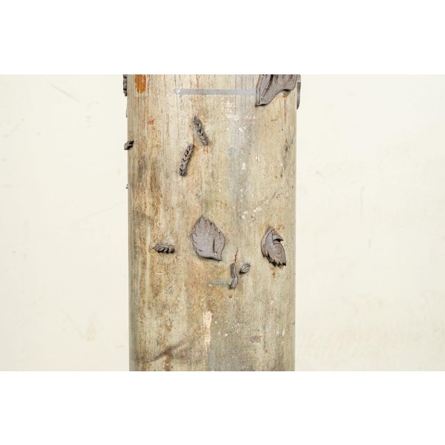Antique Floor Lamp From Repurposed Industrial Wallpaper Textile Printer For Sale - Image 9 of 16