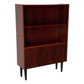 Rosewood Open Shelf Cabinet With Lower Doors Danish Mid-Century Modern 1960s For Sale