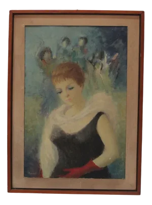 Mirko Mariani, Portrait of a Woman, Oil on Canvas, Framed