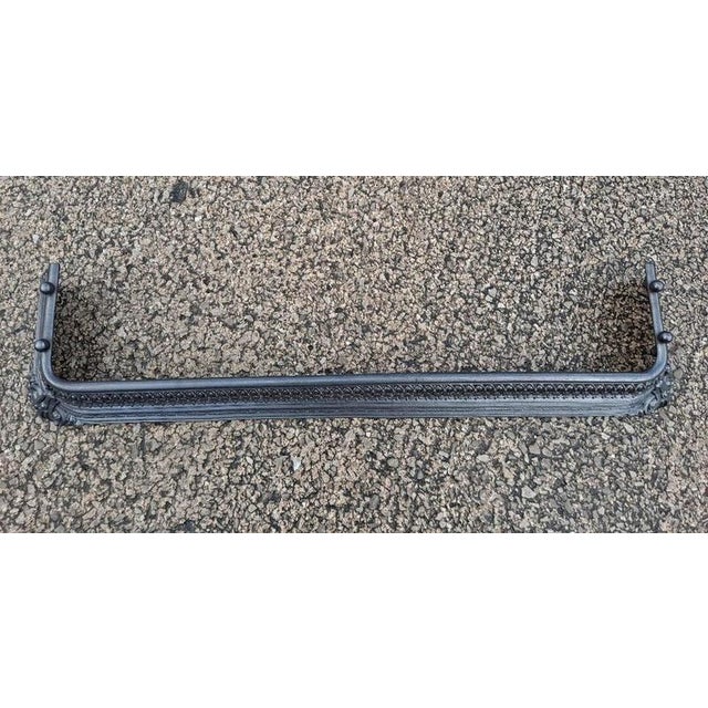 Metal Antique Victorian Cast Iron Fireplace Fender For Sale - Image 7 of 10