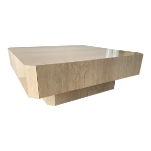 1980s Postmodern Faux Stone Coffee Table in the Manner of Karl Springer