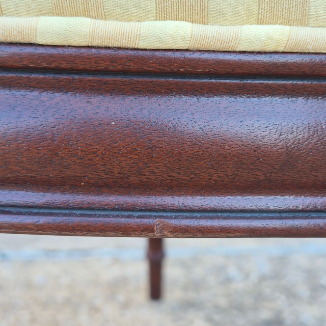 2003 Southwood Hickory Nc Sheraton Inlaid Mahogany 5 Leg Barrel Tub Chair Arm Chair For Sale - Image 12 of 16