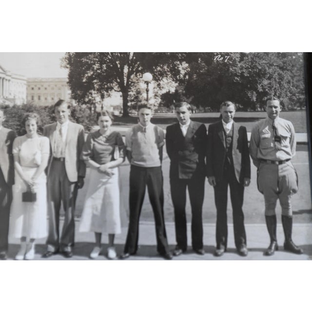 1934 u.s. Capitol Hill School Portrait Washington Dc, Greene-Dreher Pa Panoramic Black and White Photograph in Original Frame For Sale - Image 9 of 9