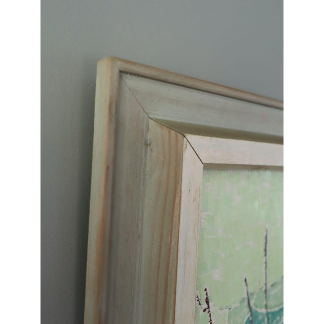 Mid 20th Century Mid-Century Modern 'Shoreline Colour' Vintage Original Abstract Coastal Landscape Oil Painting, Framed For Sale - Image 5 of 12